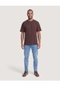 Camiseta Bordado Minimalista  Para Hombre Café Ostu de Ostu