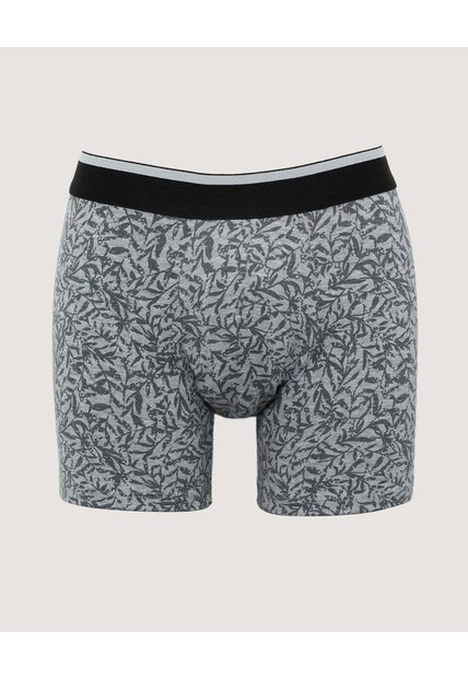 Boxer Corto Hojas Abstractas  Para Hombre Gris Ostu