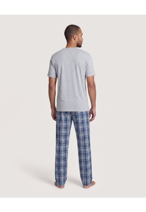 Pijama Con Rayas Clásicas  Para Hombre Azul Ostu