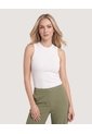 Camiseta Tejida Sin Mangas  Para Mujer Crema Ostu de Ostu