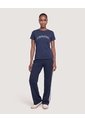 Pantalón Bota Amplia  Para Mujer Azul Ostu de Ostu