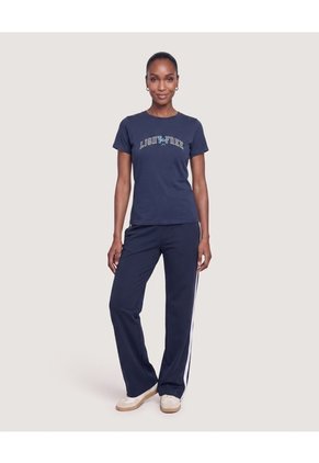 Pantalón Bota Amplia  Para Mujer Azul Ostu