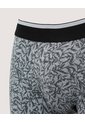 Boxer Corto Hojas Abstractas  Para Hombre Gris Ostu de Ostu