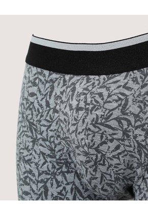 Boxer Corto Hojas Abstractas  Para Hombre Gris Ostu