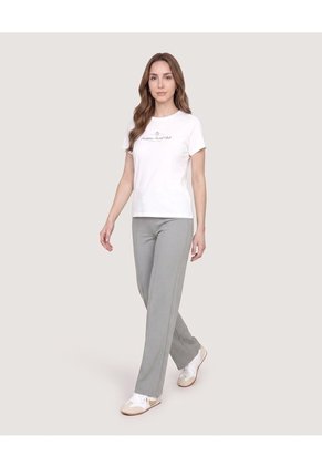 Camiseta Regular Estampada Para Mujer Blanco Ostu