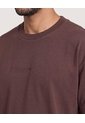 Camiseta Bordado Minimalista  Para Hombre Café Ostu de Ostu