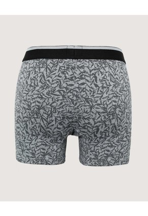 Boxer Corto Hojas Abstractas  Para Hombre Gris Ostu