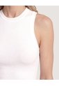 Camiseta Tejida Sin Mangas  Para Mujer Crema Ostu de Ostu