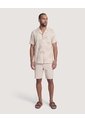 Camisa Resort De Manga Corta  Para Hombre Beige Ostu de Ostu