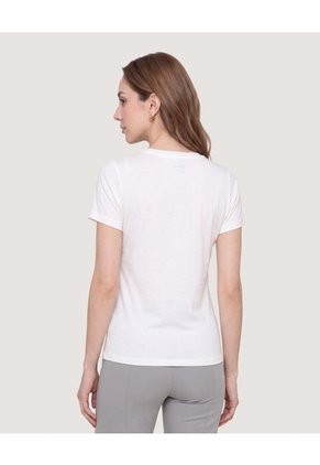 Camiseta Regular Estampada Para Mujer Blanco Ostu
