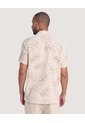 Camisa Resort De Manga Corta  Para Hombre Beige Ostu de Ostu