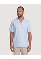 Camisa Resort De Manga Corta  Para Hombre Azul Ostu de Ostu