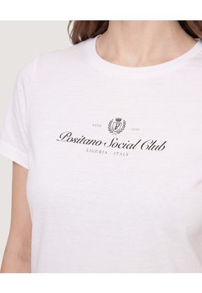 Camiseta Regular Estampada Para Mujer Blanco Ostu