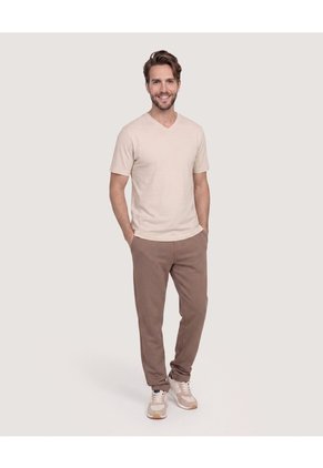 Pantalón Jogger Texturizado Para Hombre Café Ostu