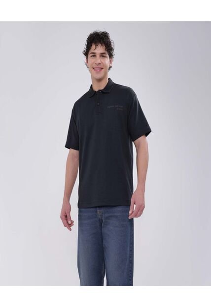 Polo Para Hombre Cuello Maquina Sin Bolsillo Color Negro Marca Ostu #60110703