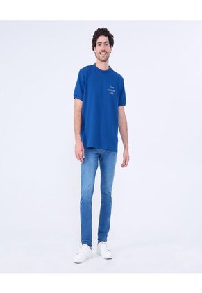 Camiseta Para Hombre Manga Corta Color Azul  Marca Ostu #60091519