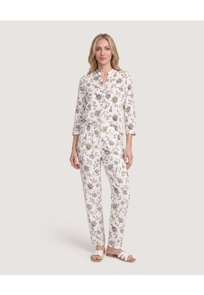 Jogger Con Bolsillos  Para Mujer Crema Ostu