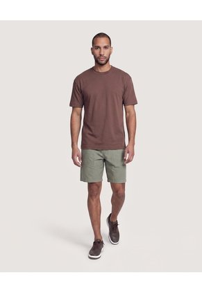 Camiseta Estampado Posterior  Para Hombre Café Ostu