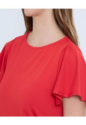 Camiseta Para Mujer Manga Corta Cuello Redondo Color Rojo Marca Ostu #40092419