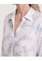 Blusa Fluida Manga 3/4  Para Mujer Celeste Ostu de Ostu