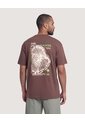 Camiseta Estampado Posterior  Para Hombre Café Ostu de Ostu