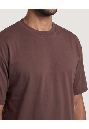 Camiseta Estampado Posterior  Para Hombre Café Ostu
