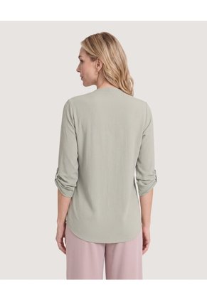 Blusa Cuello V Para Mujer Verde Ostu
