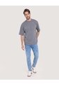 Camiseta Oversize Texturizada  Para Hombre Azul Ostu de Ostu