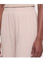 Pantalón Ancho Con Pretina Elástica  Para Mujer Beige Ostu de Ostu