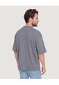Camiseta Oversize Texturizada  Para Hombre Azul Ostu de Ostu