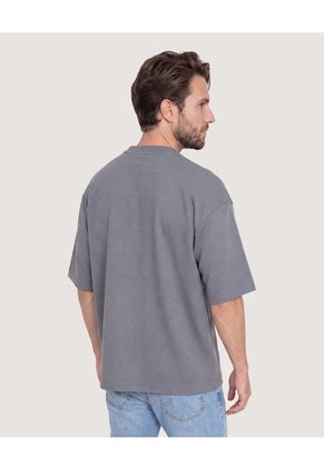 Camiseta Oversize Texturizada  Para Hombre Azul Ostu