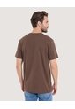 Camiseta Basica Estampada  Para Hombre Café Ostu de Ostu