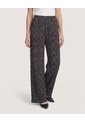 Pantalón Ancho Con Pretina Elástica  Para Mujer Negro Ostu de Ostu
