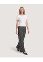 Pantalón Ancho Con Pretina Elástica  Para Mujer Negro Ostu de Ostu