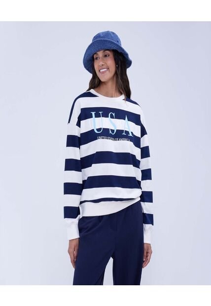 Buzo Para Mujer Cuello Redondo Color Azul  Marca Ostu #40060354