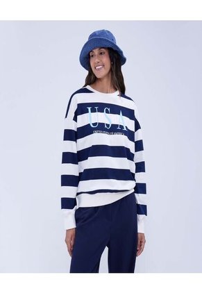 Buzo Para Mujer Cuello Redondo Color Azul  Marca Ostu #40060354