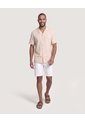 Camisa Resort De Manga Corta  Para Hombre Beige Ostu de Ostu