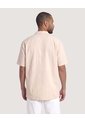 Camisa Resort De Manga Corta  Para Hombre Beige Ostu de Ostu