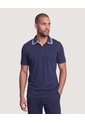 Polo Texturizado Cuello Contraste  Para Hombre Azul Ostu de Ostu