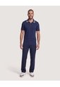 Polo Texturizado Cuello Contraste  Para Hombre Azul Ostu de Ostu