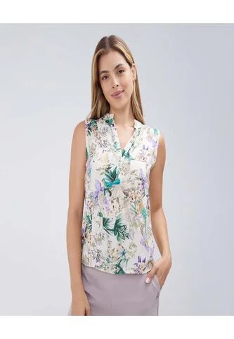 Blusa Para Mujer Manga Sisa Color Crudo Marca Ostu #40121009 Ostu