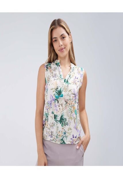 Blusa Para Mujer Manga Sisa Color Crudo Marca Ostu #40121009