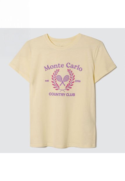 Camiseta Para Mujer Manga Corta Color Amarillo  Marca Ostu #40091937