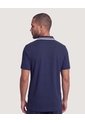 Polo Texturizado Cuello Contraste  Para Hombre Azul Ostu de Ostu