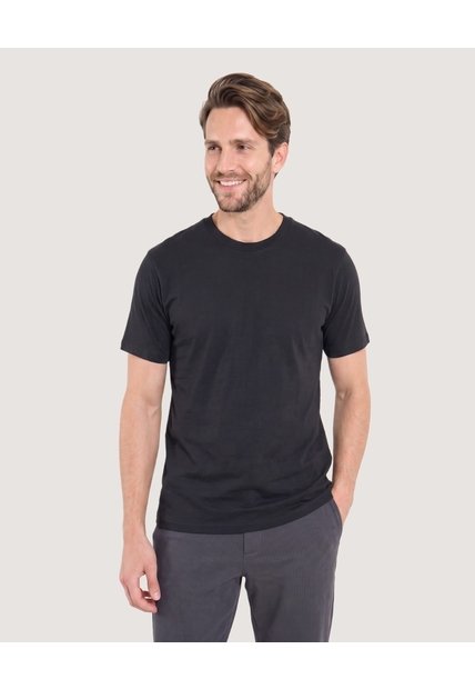 Camiseta Oversize Texturizada  Para Hombre Negro Ostu