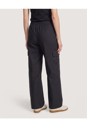 Pantalón Cargo Wide Leg Para Mujer Negro Ostu