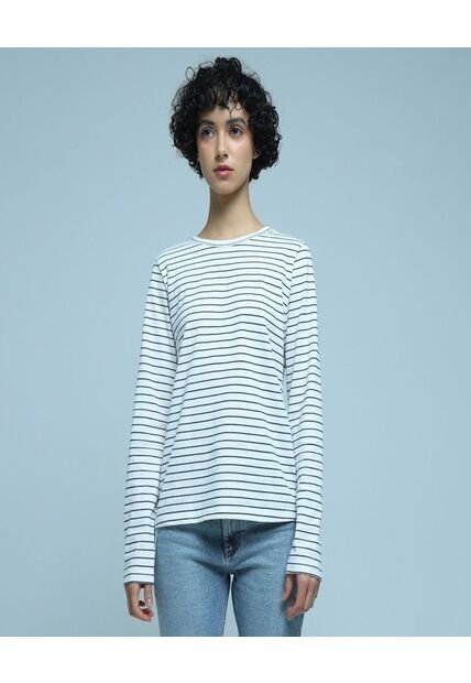 Camiseta Para Mujer Manga Larga Color Azul  Marca Ostu #40092023