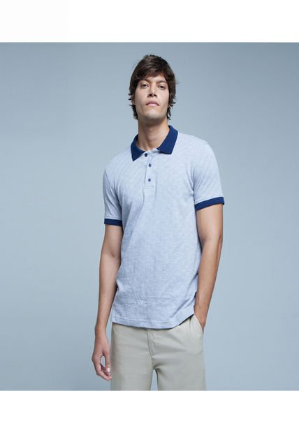 Polo Para Hombre Cuello Tejido Sin Bolsillo Color Gris  Marca Ostu #60110658