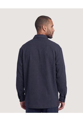 Sobrecamisa Con Bolsillos Para Hombre Azul Ostu