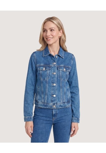 Chaqueta Trucker Denim Clásica  Para Mujer Azul Ostu